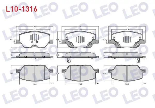 LEO L10-1316 | Fren Balata Ön Ikazlı Fiat 500X