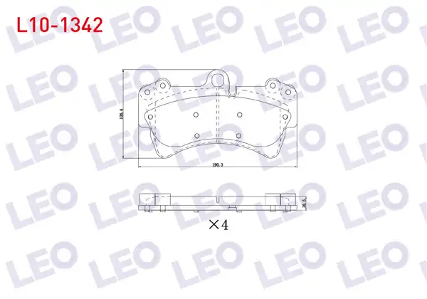 LEO L10-1342 | Fren Balata Ön Volkswagen Touareg 3.0 V6 TDI 2002-2010 / Audi Q7 3.0 TFSI 2006-2015 / Q7 3.2İ V6 2006-2015 / Porsche Cayenne 3.0 TDI 2002-2010 / Cayenne 3.2İ 2002-2010 / Cayenne 3.6İ 2002-2010
