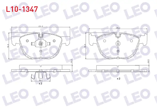 LEO L10-1347 | Fren Balata Ön Bmw X5 E70 3 0 D 2007 2012 Bmw X5 E70 3 0 Sı 2007 2012 Bmw X5 E70 3 0 Sd 2007 2012 X6 E71 E72 3 0 D 2008