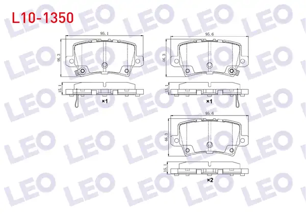 LEO L10-1350 | Fren Balata Arka Ikazlı Honda Civic VIII 1 4 2005 2012 Honda Civic VIII 1 8 2005 2012