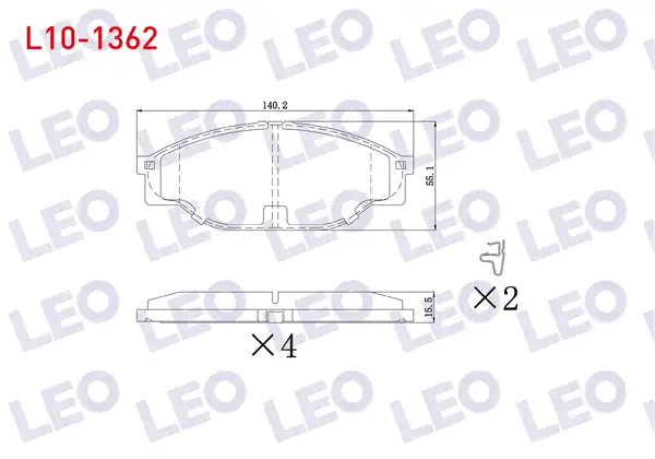LEO L10-1362 | Fren Balata Ön Toyota Hi Lux