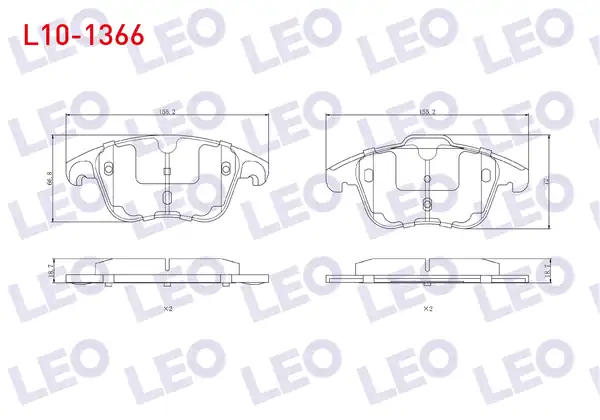 LEO L10-1366 | Fren Balata Ön C4 1 6 09 C4 Picasso