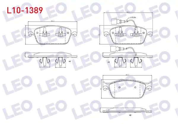 LEO L10-1389 | Fren Balata Ön Fişli Volkswagen Transporter VI