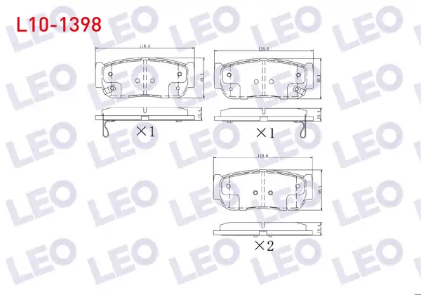 LEO L10-1398 | Fren Balata Arka Ikazlı Hyundai Santa Fe