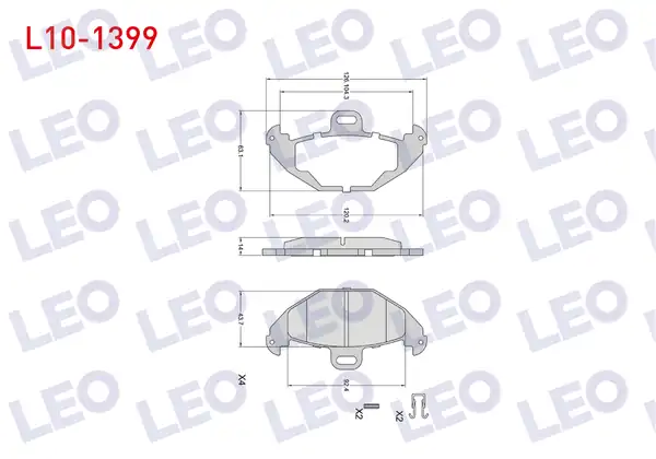 LEO L10-1399 | Fren Balata Arka Renault Laguna İ B56 556 1 9 dCi 1993 2001 Laguna İ B56 556 2 2 Dt 1993 2001
