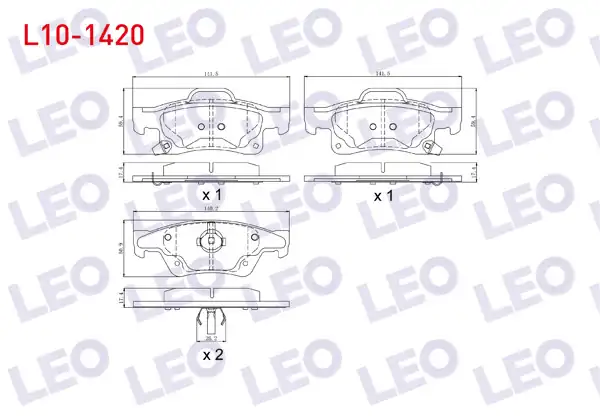 LEO L10-1420 | Fren Balata Arka Ikazlı Jeep Grand Cherokee IV (Wk,Wk2) 3.0 Crd 4X4 2010 -