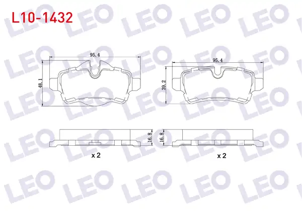 LEO L10-1432 | Fren Balata Arka Mini Clubman (R55) 1.6 D 2007 -