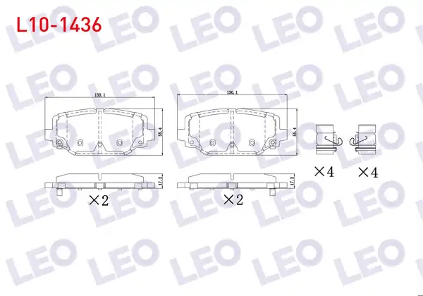 LEO L10-1436 | Fren Balata Ikazlı Arka Fiat Freemont (Jf) 2.0 Mjt 2011 -