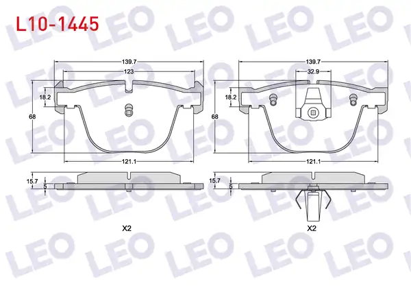 LEO L10-1445 | Fren Balata Arka Bmw 5 Serisi Gran Turısmo F07 520 D 2009