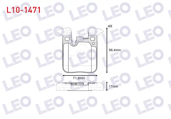 LEO L10-1471 | Fren Balata Arka Bmw 3 Serisi F30 316 İ 17 00mm 2011