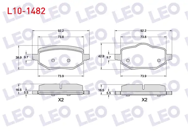 LEO L10-1482 | Fren Balata Arka Peugeot 208 II 2008 II Ds3 Crossback 1 2 Puretech 1 5 Bluehdi 2019 Opel Corsa F 1 2 1 5 D 2019