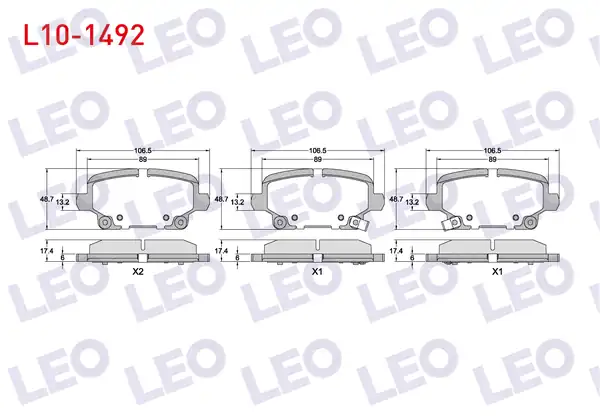 LEO L10-1492 | Fren Balata Arka Ikazlı Opel Insignia B Z18 1 5 T 1 5 D 1 6 CDTI 2 0 CDTI 2017