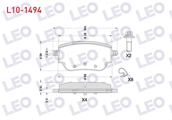 LEO L10-1494 | Fren Balata Arka Mercedes A 180 D 200 W177 2018 CLA 180 D 200 C118 2019