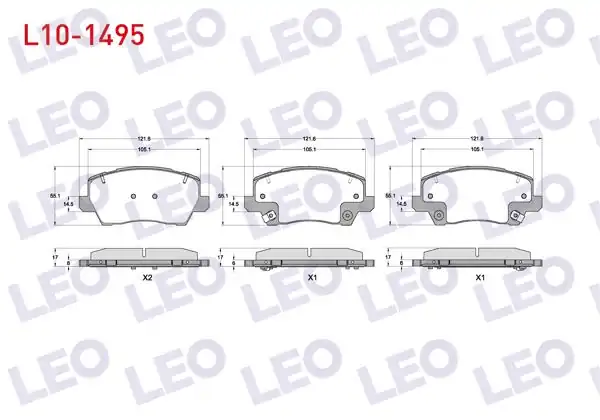 LEO L10-1495 | Fren Balata Ön Ikazlı Kia Picanto (Ja) 1.0 Mpı-1.2 Mpı 2017 -