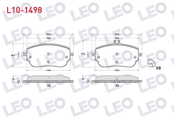 LEO L10-1498 | Fren Balata Ön Mercedes A 180 D 200 W177 2018 CLA 18 D 200 C118 2019