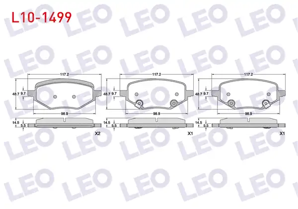LEO L10-1499 | Fren Balata Arka Ikazlı Mg ZS ZS Ev 2019