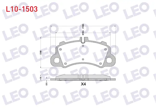LEO L10-1503 | Fren Balata Ön Porsche Macan 95b 2014 Cayenne 9ya 2 9 3 0 4 0 2017 Cayenne Coupe 9yb 4 0 2019