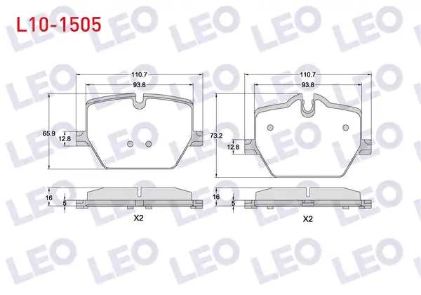 LEO L10-1505 | Fren Balata Arka Ikazlı Bmw 3 Serisi G20 2018 4 Serisi G22 2019 Z4 G29 2019
