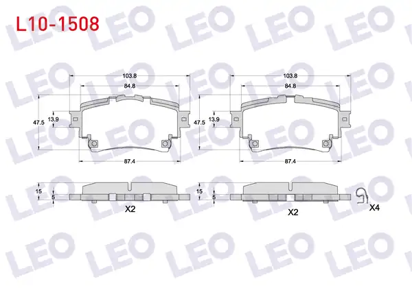 LEO L10-1508 | Fren Balata Arka Toyota Corolla 2019 Rav 4 V 2018 Yaris Cross 2020