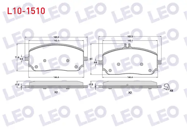 LEO L10-1510 | Fren Balata Ön Ikazlı Mercedes A Serisi W177 2018 CLA C118 2019