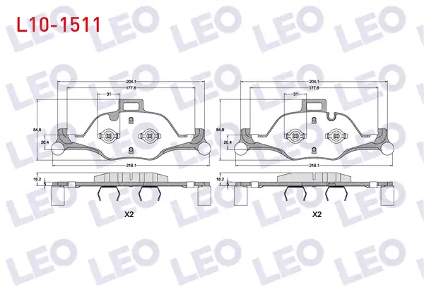 LEO L10-1511 | Fren Balata Ön BMW 5 Serisi (G30, F90) 530 İ 2016 -