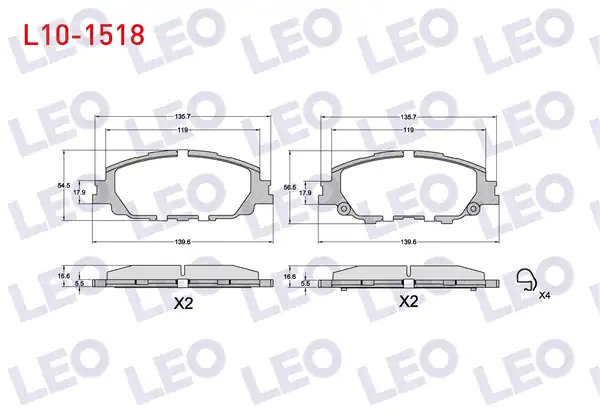 LEO L10-1518 | Fren Balata Ön Toyota Corolla 2020 Yaris Cross 2022