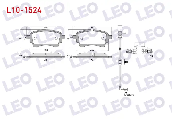 LEO L10-1524 | Fren Balata Arka Volkswagen Touareg 2018 Audi A6 2018 Q7 2015 Q5 2016 A8 2017