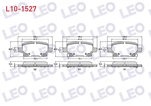 LEO L10-1527 | Fren Balata Arka Opel Insignia B 17 18 20 Jant 2017