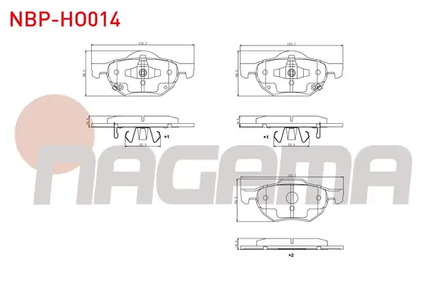 NAGAMA Nbp Ho014 Fren Balata Ön Ikazlı Honda Accord VIII Cu 2 0 İ Vtec 2 2 İ CDTI 2 4 İ Vtec 2003 2008