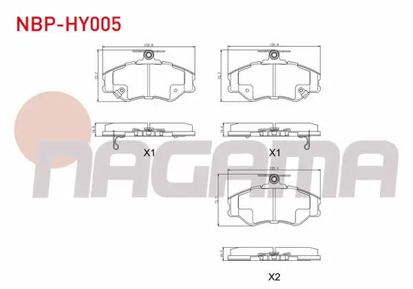 NAGAMA Nbp Hy005 Fren Balata Ön Ikazlı Hyundai H100 2 5 D 1993 2004