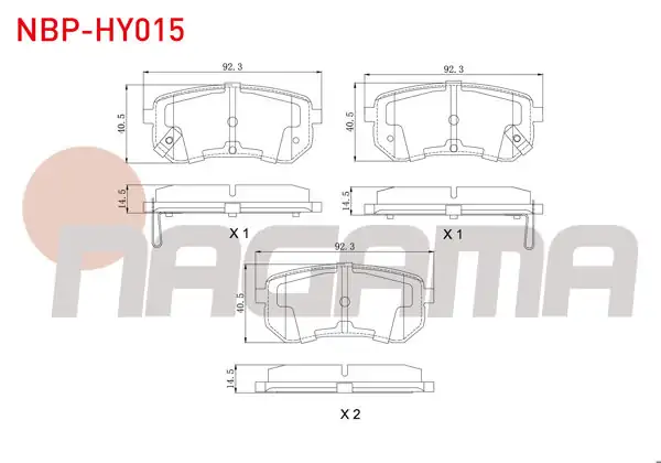 NAGAMA NBP-HY015 | Fren Balata Arka Ikazlı Hyundai i10