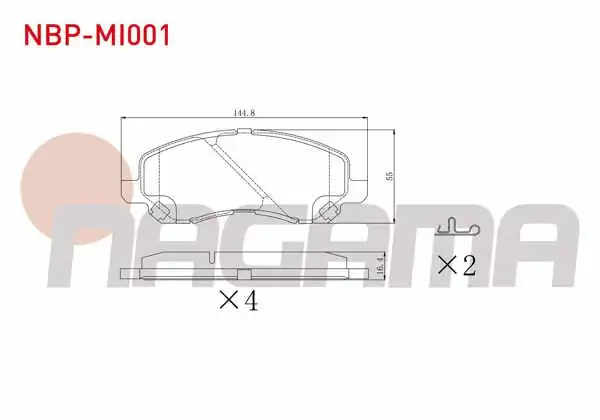 NAGAMA NBP-MI001 | Fren Balata Ön Ikazlı Mitsubishi Lancer VII