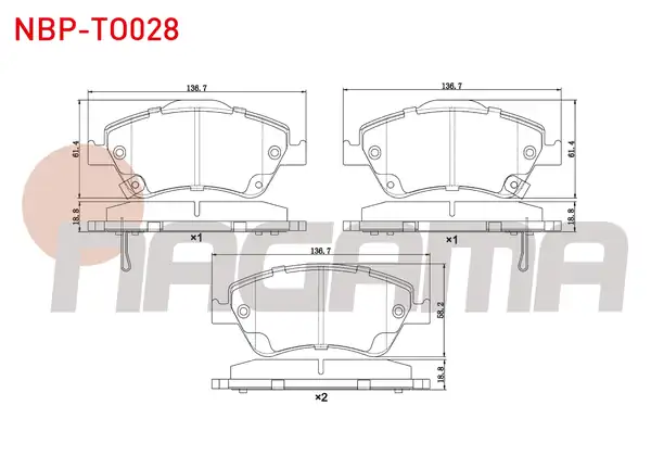 NAGAMA Nbp To028 Fren Balata Ön Ikazlı Toyota Corolla