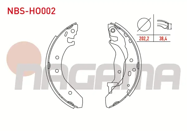 NAGAMA Nbs Ho002 Fren Pabuç Balata Arka Levyelı 202 2x38 4mm Honda Civic VI