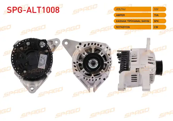 SPAGO Spg Alt1008 Alternatör V Tipi 12v 70a 5pk Alt860 Citroen Saxo 1 5 D 96 04