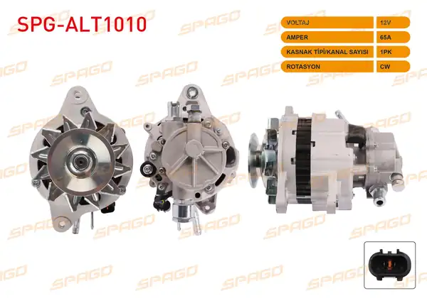 SPAGO Spg Alt1010 Alternatör 12v 65a V Kanallı Tek Kasnak Alt500 H100 93 00 L300 87 04 Pajero 89 90 2 5 D Araclar İçin