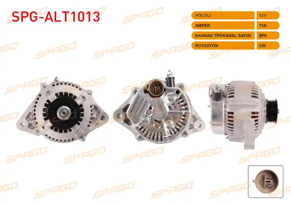 SPAGO Spg Alt1013 Alternatör 12v 70a 5pk Alt946 Toyota Corolla E9 1 6 87 93