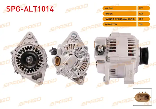 SPAGO Spg Alt1014 Alternatör 12v 70a 5pk Alt948 Corolla E10 1 6i 92 97 Corolla E11 1 6i 97 02