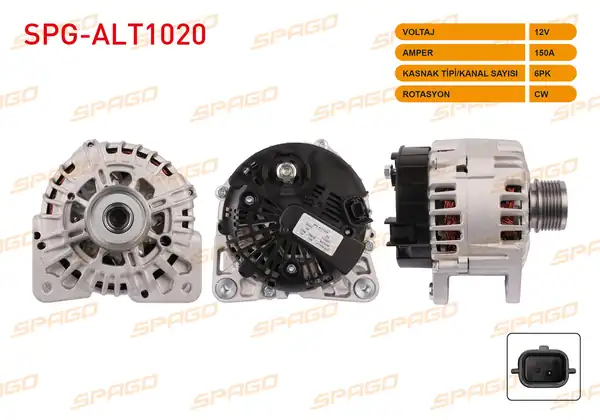 SPAGO Spg Alt1020 Alternatör V Tipi 12v 150a 6pk Alt8708 Clio III IV Megane III IV Fluence Kangoo 1 5 dCi Araclar İçin