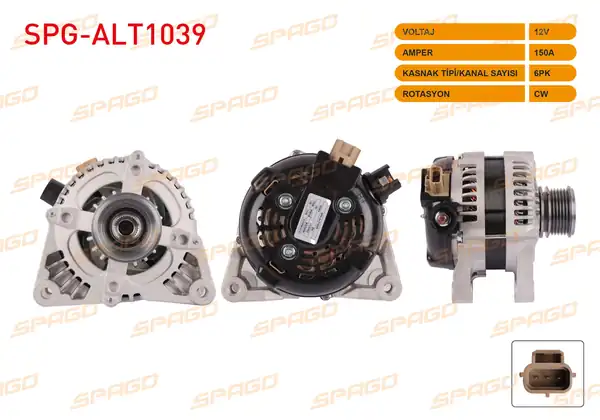 SPAGO Spg Alt1039 Alternatör 12v 150a 6pk Alt3110 Focus II 04 12 Fiesta 04 08 Kuga 08 12 1 6 2 0 TDCI Araclar İçin