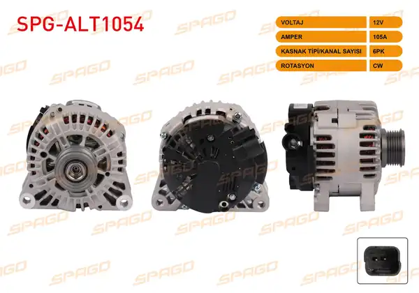 SPAGO Spg Alt1054 Alternatör 12v 150a 6pk Alt8732 Berlingo Jumpy C3 C4 C5 Partner 308 508 2008 3008 1 6 2 0 Hdi Araclar İçin