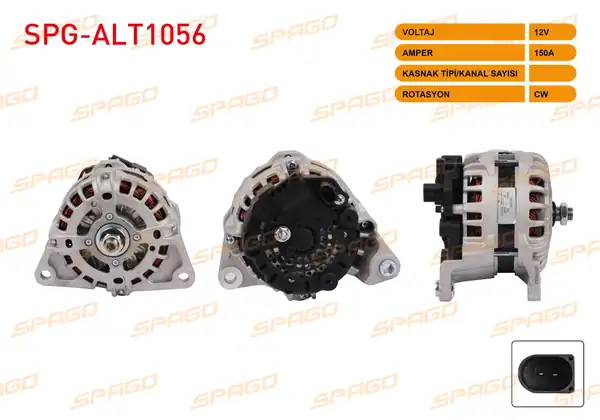 SPAGO Spg Alt1056 Alternatör 12v 150a Alt3932 Ducato 11 Boxer 11 Jumper 11 Daily VI 14 3 0 Dizel Araclar İçin