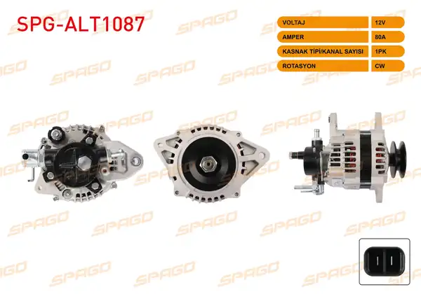 SPAGO Spg Alt1087 Alternatör 12v 80a 1pk Alt113 Isuzu D Max 2 5 TD 3 0 TD 02 Pick Up 2 5 TD 02 Vakum Pompalı