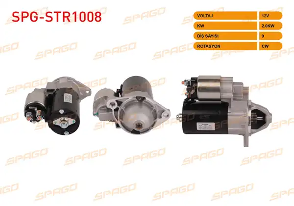 SPAGO Spg Str1008 Marş Motoru 12v 1 1kw 9 Dış Cw Str5123 Astra F G 91 04 Vectra 95 01 Omega 94 03 1 8 2 0 2 2 Benzinli Araclar İçin