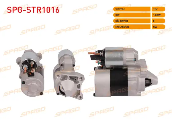 SPAGO Spg Str1016 Marş Motoru 12v 1 0kw 8 Dış Cw Str3230 Clio İ II Megane İ II Laguna II 1 4 1 6 Benzinli Araclar İçin