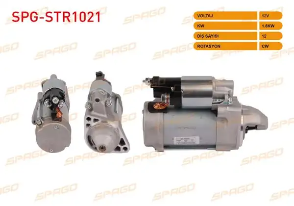 SPAGO SPG-STR1021 | Marş Motoru 12V 1.8Kw 12 Dıs Cw (Str6195) Sprinter 09-13-Vito 10-13-C (W204)-E (W212) (2.2 CDI Araclar İçin)