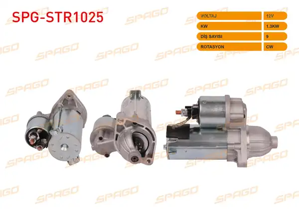 SPAGO Spg Str1025 Marş Motoru 12v 1 3kw 9 Dış Cw Str3300 Astra H J Corsa C D Combo Doblo Linea 1 3 Dizel Araclar İçin