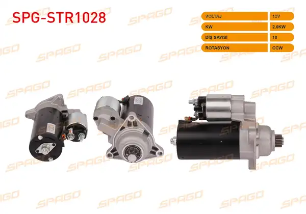 SPAGO Spg Str1028 Marş Motoru B Tipi 12v 2 0kw 10 Dış Ccw Str5031 VW Transporter T4 2 5 TDI 90 03