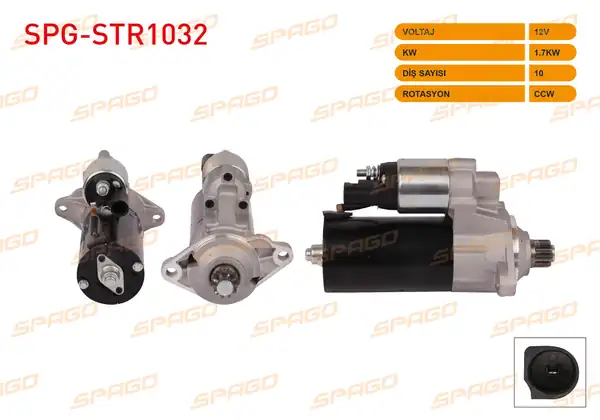 SPAGO Spg Str1032 Marş Motoru 12v 1 7kw 10 Dış Ccw Str6562 Passat B6 Golf V VI Jetta III 1 9 2 0 TDI Araclar İçin