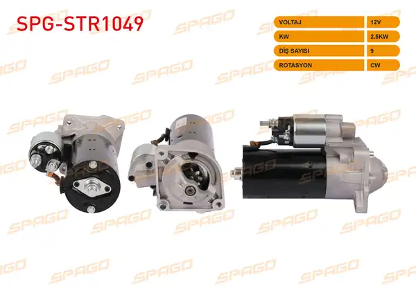 SPAGO Spg Str1049 Marş Motoru 12v 2 5kw 9 Dış Cw Str5174 Ducato 00 14 Boxer 00 06 Jumper 00 06 2 3 JTD 2 8 Hdi Araclar İçin